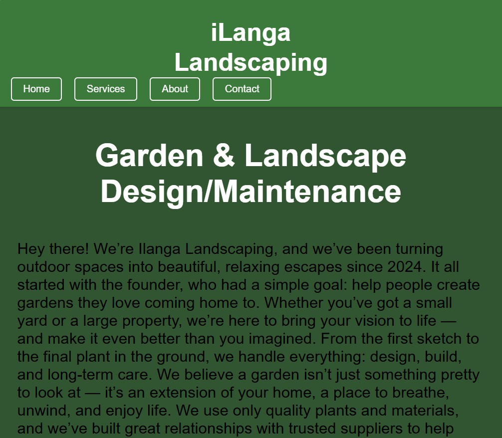 Landscaping Website Screenshot 1
