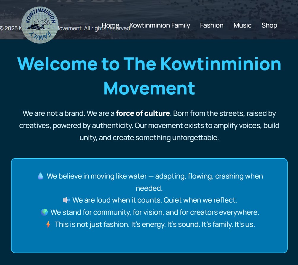 Kowtinminion Website Screenshot 2
